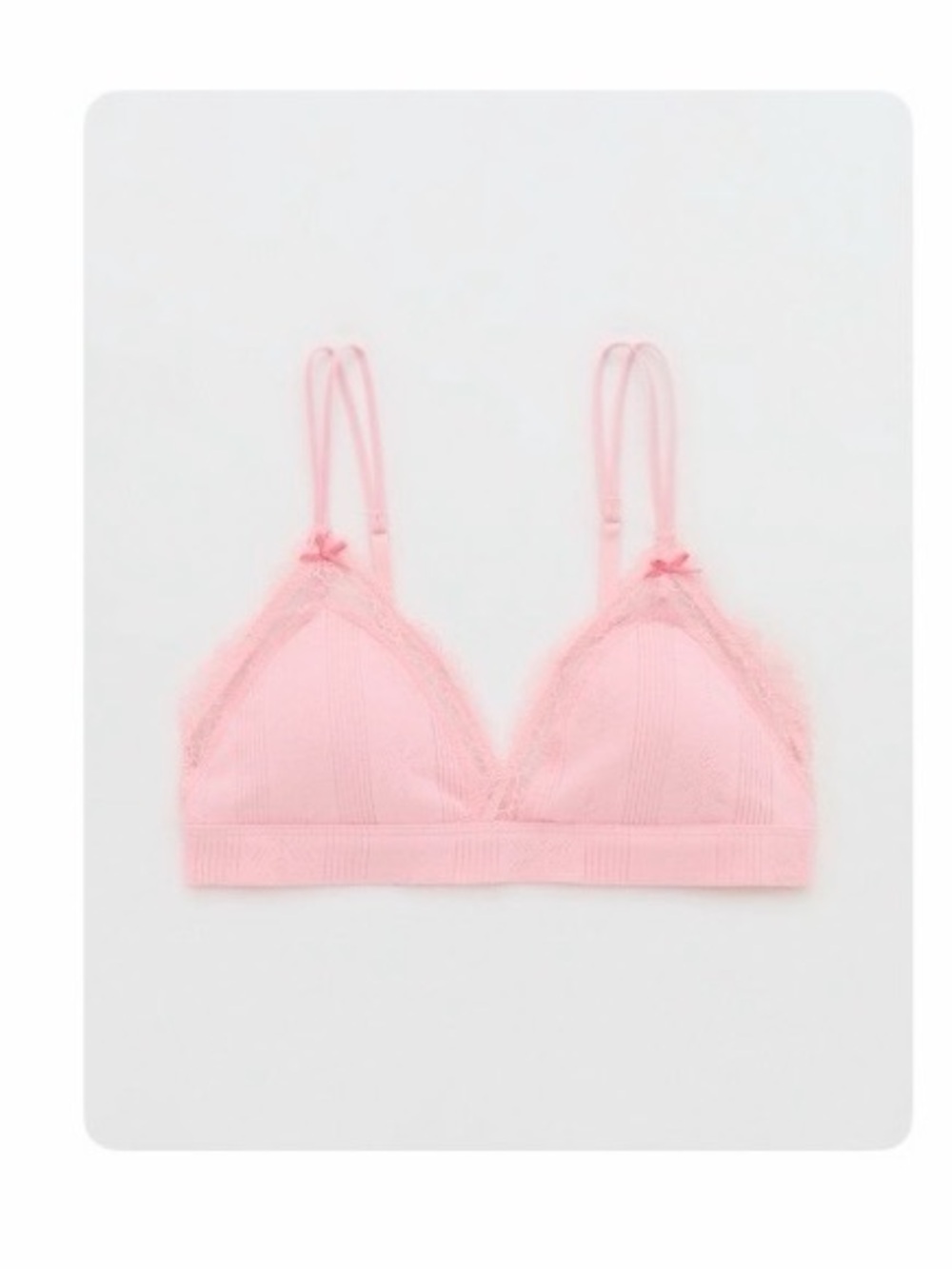 Aerie superchill pointelle padded Triangle Bralette - Pink xl